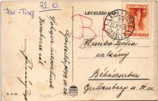 1939 Gödöllő, leány jamboree, I. Pax Ting leánycserkész világtalálkozó, Királyi kastély s: Sávely D....