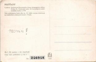 Pöstyén, Piestany; Hátoldalon sorsjegy / lottery ticket on the backside (EK)