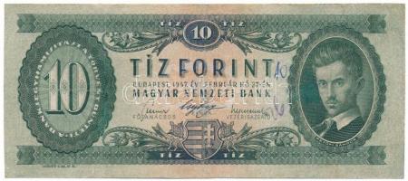 1947. 10Ft "A 806 073242" T:VG
Hungary 1947. 10 Forint "A 806 073242" C:VG
Ada...