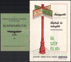 ca 1930 A KMAC Középmagyarországi Automobik és Motor Club Alapszabályai 1932. 15p. Árjegyzék. Útjelző és irányító transzparenshez.