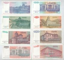 Jugoszlávia 1993. 50.000D - 500.000.000.000D (8xklf) T:AU-F szép papír
Yugoslavia 1993. 50.000 Dina...