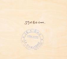 Joseph Kádár (1936-2019): Geometrikus kompozíció. Akril, fa, jelezve balra lent, hátoldalán Joseph K...