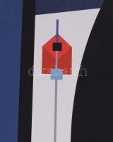 Joseph Kádár (1936-2019): Geometrikus kompozíció. Akril, fa, jelezve balra lent, hátoldalán Joseph K...