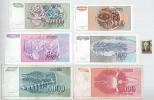 Jugoszlávia 1992. 100D - 50.000D tematikailag hozzáillő bélyeggel (6xklf) T:AU-F
Yugoslavia 1992. 1...