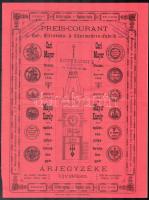 1890 Vaspálya-, épület- és toronyóragyár óra reklám nyomtatványok össz 8p