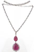 Ezüst (Ag) nyakék, rubin berakással, jelzett, bruttó 24g, díszdobozban