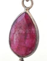 Ezüst (Ag) nyakék, rubin berakással, jelzett, bruttó 24g, díszdobozban