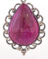 Ezüst (Ag) nyakék, rubin berakással, jelzett, bruttó 24g, díszdobozban