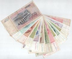 Jugoszlávia 1985-1989. 5000D - 1.000.000D (5xklf) tematikailag hozzáillő bélyeggel + 1990. 10D - 500...