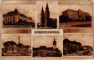 1929 Kiskunfélegyháza, Városi szálló és gőzfürdő, városháza, állami tanítóképző, Római katolikus főgimnázium és Constantinum leánynevelő intézet. Vesszősi kiadása (fl)