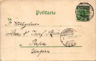 1897 (Vorläufer) Norderney. Hotel Falk, Weststrand, Seeseite. Kunst Anstalt Rosenblatt (Frankfurt). ...