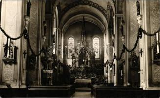 1941 Zombor, Sombor; Karmelita templom Szent István ünnepi díszben, belső. Schlotzer kiadása / Carmelite church interior (fl)