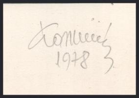 Koppány Frigyes (?-?): Színes kép, 1978. Filctoll, papír, jelzett, papírra kasírozva. 16x16 cm