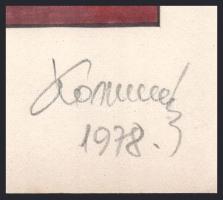 Koppány Frigyes (?-?): Oktogon, 1978. Filctoll, papír, jelzett, papírra kasírozva. 16x16 cm