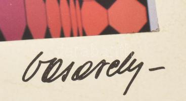 Vasarely Victor (1908-1997): Paura. Ofszet nyomat, papír. Jelzett a nyomat alatt nyomtatva. Sarkaiba...