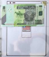 33db-os vegyes afrikai bankjegy gyűjtemény dekoratív, négygyűrűs, bordó műbőr "NUMIS Leuchtturm...