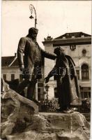 1940 Zilah, Zalau; Wesselényi szobor / statue. photo + "1940 Zilah visszatért" So. Stpl