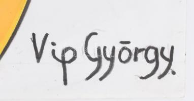 Vig György (George Vig) (?-): Új virágcsendélet. Olaj, papír. Jelzett. 59,5×42 cm