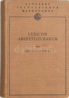 Adriano Capelli: Lexicon Abbreviaturarum. Wörterbuch lateinischer und italienischer Abkürzungen, wie sie in Urkunden und Handschriften besonders des Mittelalters gebräuchlich sind, dargestellt in über 14000 Holzschnittzeichen. Lipcse, 1928, Weber. 2. kiadás. Német nyelven. Kiadói egészvászon-kötésben, hátsó szennylap feltehetően hiányzik, máskülönben jó állapotban..