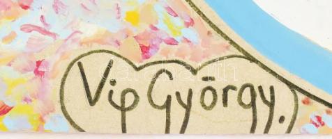 Vig György (George Vig) (?-): Maszkok (cím nélkül). Olaj, karton. Jelzett. 48,5×70 cm