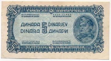 Jugoszlávia 1944. 5D T:F szép papír Yugoslavia 1944. 5 Dinar C:F fine paper Krause P#49