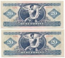1980. 20Ft (2x) sorszámkövetők "C 281 048247 - C 281 048248" T:AU Adamo F17