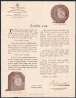 1927 Zsófia főhercegnő szanatórium óra felhívás és képes ismertető 2 lap