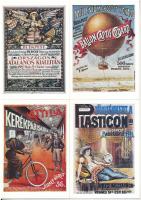 4 modern magyar reprint reklám képeslap