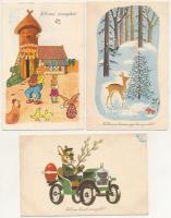 21 db MODERN magyar retro grafikai képeslap. Képzőművészeti Alap