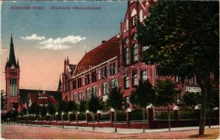 1918 Olsztyn, Allenstein; Städtische Oberrealschule / school (small tear)