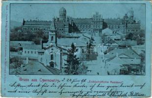 1898 (Vorläufer) Chernivtsi, Czernowitz, Cernauti, Csernyivci (Bukovina, Bucovina, Bukowina); Erzbischöfliche Residenz. Verlag Leon König / archbishop's residence (EB)