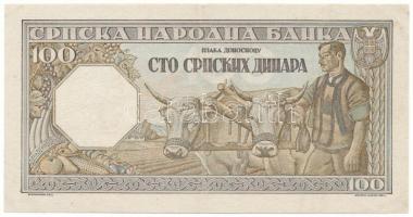 Szerbia / Német megszállás 1943. 100D T:AU
Serbia / German occupation 1943. 100 Dinara C:AU
Krause...