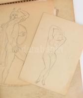 Olvashatatlan jelzéssel vagy jelzés nélkül, XX. sz. közepe-második fele: Vázlatfüzet 14 db rajzzal é...