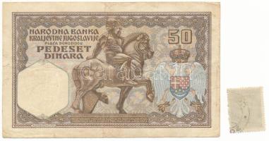 Jugoszlávia 1931. 50D tematikailag hozzáillő bélyeggel T:F, pici szakadások
Yugoslavia 1931. 50 Din...