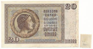 Jugoszlávia 1936. 20D tematikailag hozzáillő bélyeggel T:VF
Yugoslavia 1936. 20 Dinara with a thema...