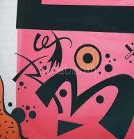 Bak Imre (1939-2022): Geometria és gesztus (cím nélkül). Szitanyomat, papír. Jelzés nélkül. Üvegezet...