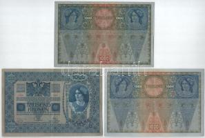 Ausztria 1919. (1902) 1000K mindkét oldal német, piros "DEUTSCHÖSTERREICH" függőleges felü...