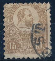 1871 Kőnyomat 15kr képbe fogazva / shifted perforation "(P)EST"