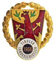 Ausztria 1966. "Tiroli Tartományi Lövészet" zománcozott bronz jelvény (48x42mm) T:AU Austria 1966. "Tiroler Landesschiessen" enameled bronze badge (48x42mm) C:AU