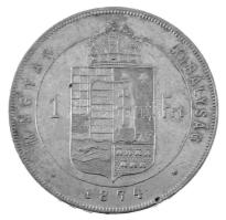 1874KB 1Ft Ag "Ferenc József / Középcímer" T:XF / Hungary 1874KB 1 Forint Ag "Franz J...