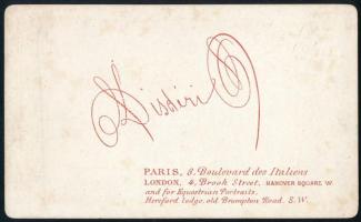 cca 1860-1870 Elegáns fiatal férfi portréja, vizitkártya André Disdéri párizsi műterméből, 10,5x6,5 ...