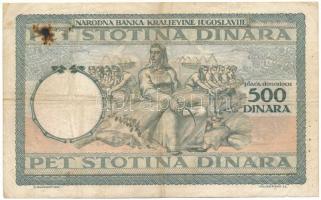 Jugoszlávia 1935. 500D T:VG, nagy szakadás, folt
Yugoslavia 1935. 500 Dinara C:VG, huge tear, spot
...