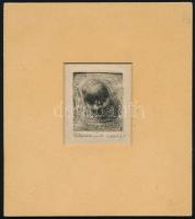 V Dobóczky I (?) jelzéssel: Eucharisztikus emlék. Rézkarc, papír, paszpartuban, 6×5 cm