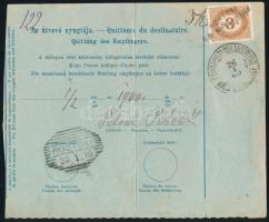 1900 Csomagszállító 3 db Turul bélyeggel "PREGRADA" - külföldre küldve, osztrák 3h portóva...