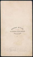 cca 1860-1870 báró Tunkel Luca (?) egészalakos portréja, vizitkártya Barabás Miklós pesti műterméből...