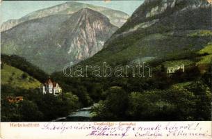 1904 Herkulesfürdő, Baile Herculane; Cserna völgy / thal / valley (kopott sarkak / worn corners)