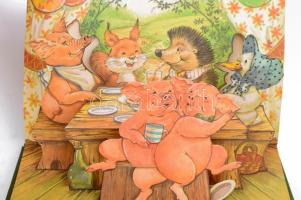 Three little pigs. Illustrated By Pamela Storey. Pop-up picture book. 1990, Brown Watson. Angol nyel...