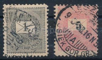 1898 1kr és 1899 5kr 11 1/2 fogazással (14.000)