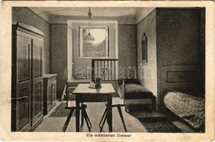 1915 Nagyszeben, Hermannstadt, Sibiu; Restaurantul Dumbravei / Waldwirtshaus, Zimmer / Erdei vendéglő, szoba, belső. Jos. Drotleff kiadása / forest restaurant, room (b)