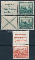 Deutsches Reich 1931 Összefüggések 3 klf, Mi W37, W38, S101 (Mi EUR 200.-)